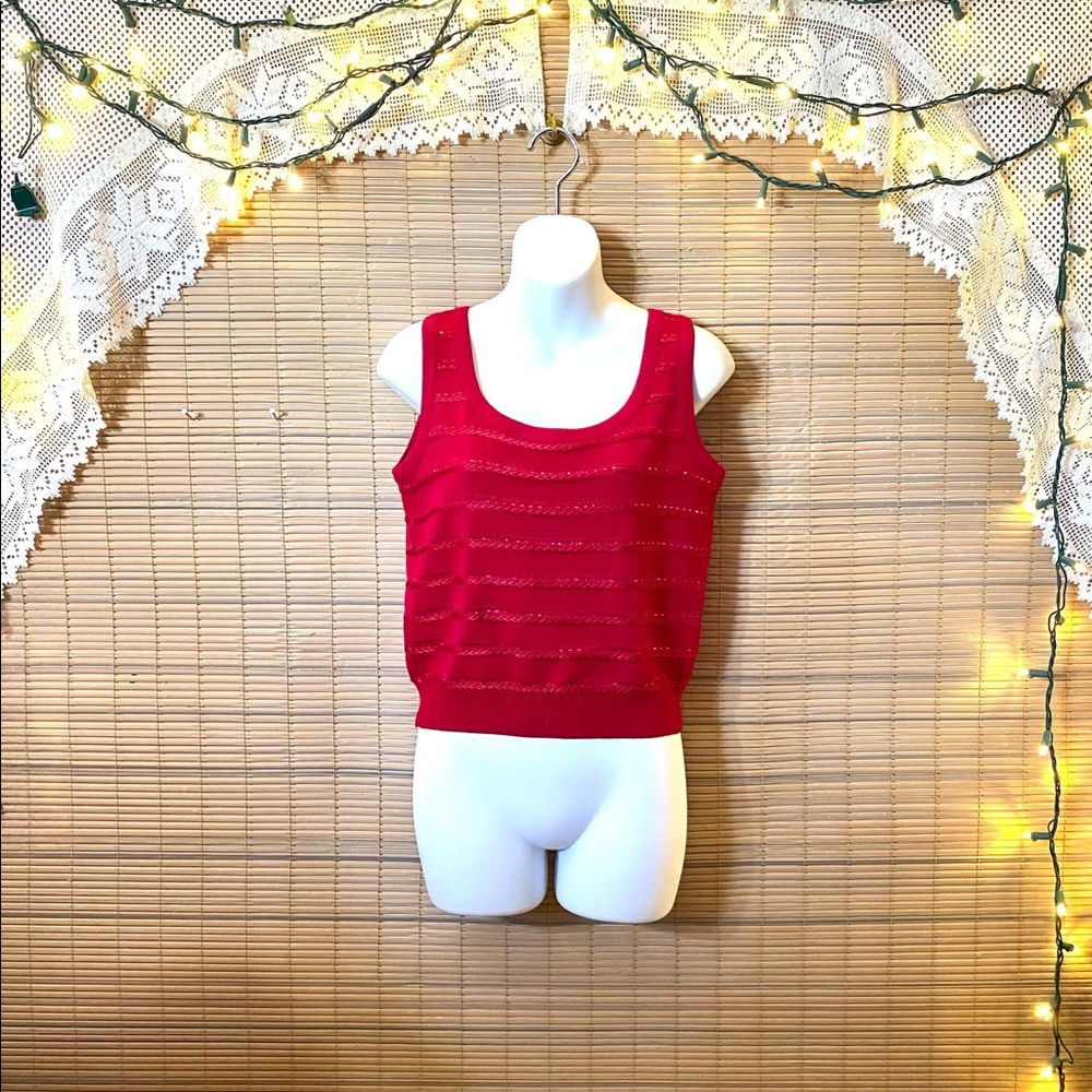 ST John Evening embellished knit shell. Matches St. John knit blazer.